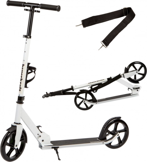 City foldable scooter for children and teenagers with adjustable height 95–105 cm and 200 mm wheels – White