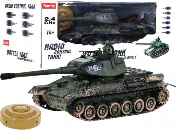 RC-tank T-34 mõõtkavas 1:28 IR-lahingu, helide ja tuledega