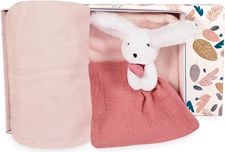 Kinkekomplekt Happy Jänku: pleed ja roosa kaisujänku