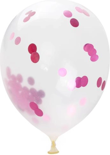 Balloons with Pink Confetti 30 cm (5 pcs) TORO