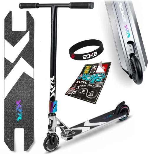 Soke XTR Phantom chrome professionaalne freestyle tõukeratas hõbe-must