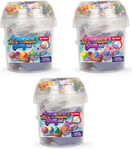 Slime with add-ins in a plastic jar – assorted types