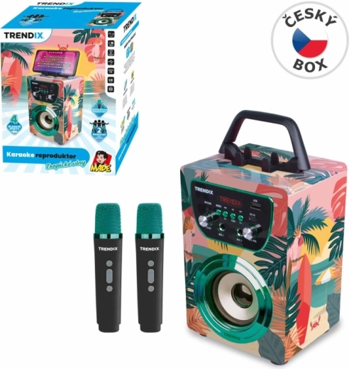 Tropical Vibes Karaoke Speaker with 2 Wireless Microphones