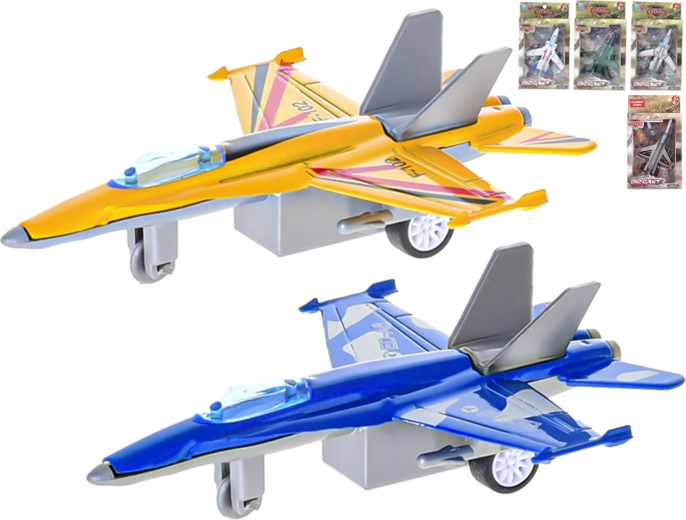 Metal military airplane 11 cm with pull-back, 6 types