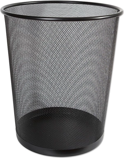 Metal waste bin, small, black