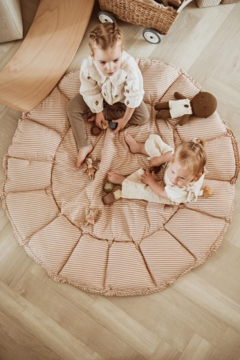 Large play mat when unfolded