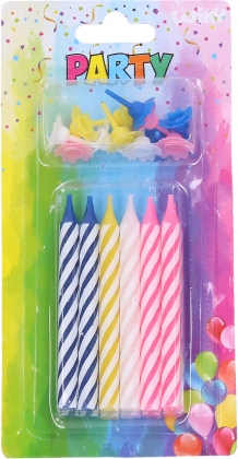 Jumbo candles with holders in various colors