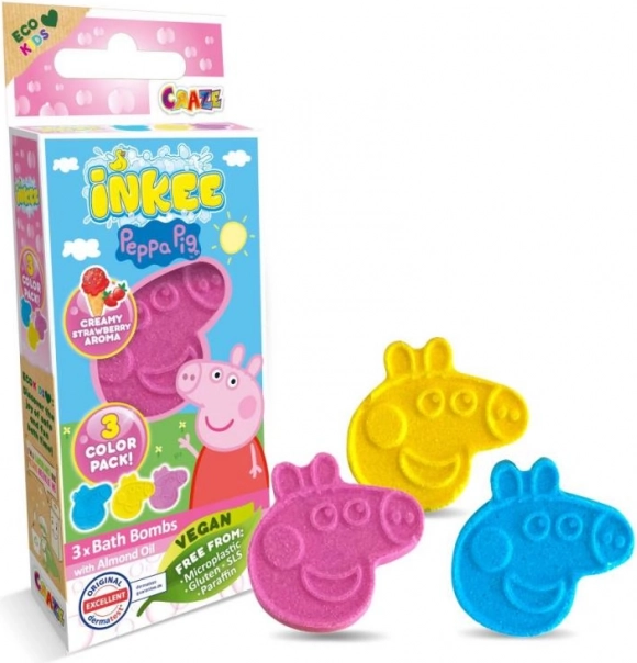 Inkee fizzy bath bombs PEPPA PIG mini pack