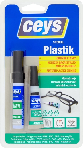 Liim raskesti liimitavatele plastidele 3 g + 2 ml / 4 ml CEYS
