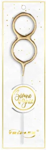 Sparkler number 8, gold, 16.5 cm