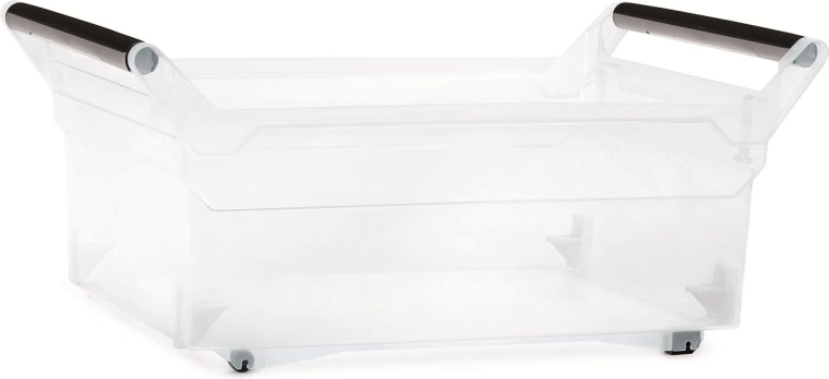 Plastic storage box with wheels 30 l NUK, transparent