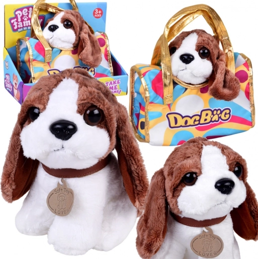 Cute plush puppy in a handbag – super-soft toy for kids