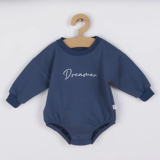 Infant sweatshirt-style baggy bodysuit Koala Dreamer blue