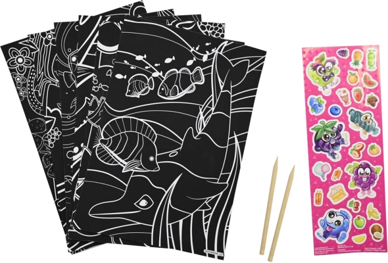 Magical scratch art with ocean themes