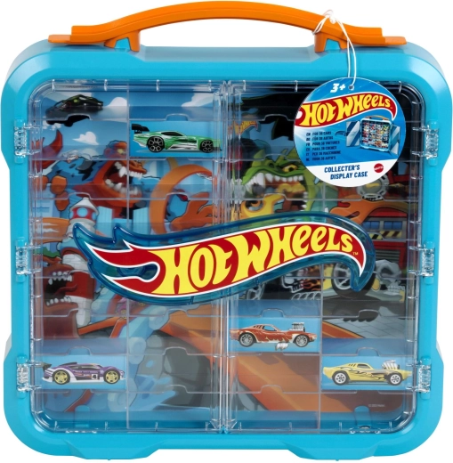 Hot Wheelsi kollektsionääride vitriinkapp autodele valgustatud logoga