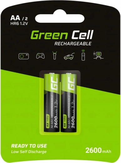 Laetavad AA-akud HR6 2600 mAh – Green Cell (2 tk)