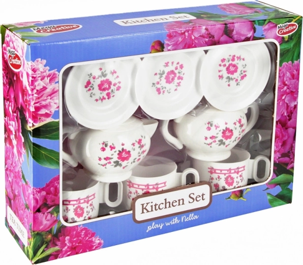 Children's tea set with flowers