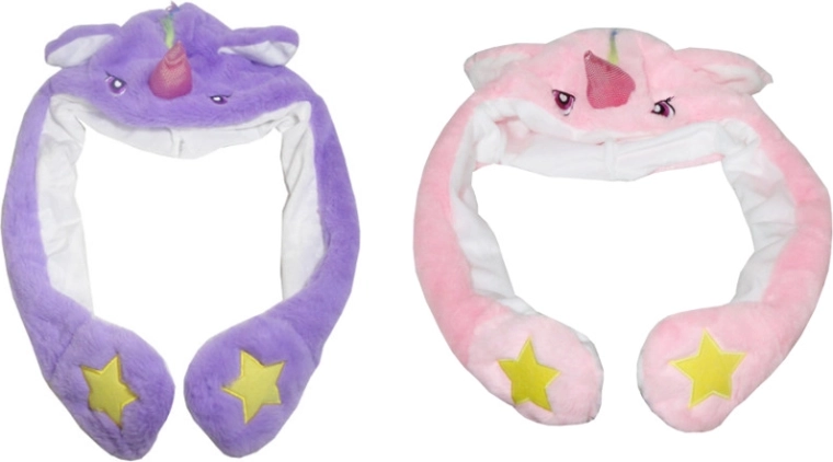 Plush children's unicorn hat with moving ears