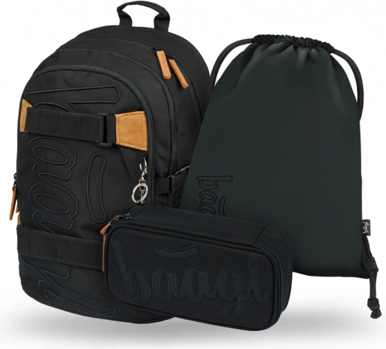 Baagl 3-piece school set Skate Darkness – backpack, pencil case and drawstring bag