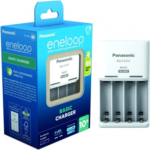 Eneloop advanced AA/AAA laadija + 4× AA 2000 mAh