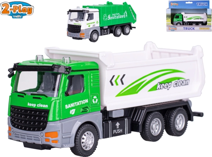 2-Play Traffic garbage truck with pull-back drive 14.5 cm