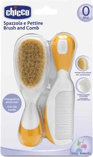 Chicco baby comb and brush set, blue
