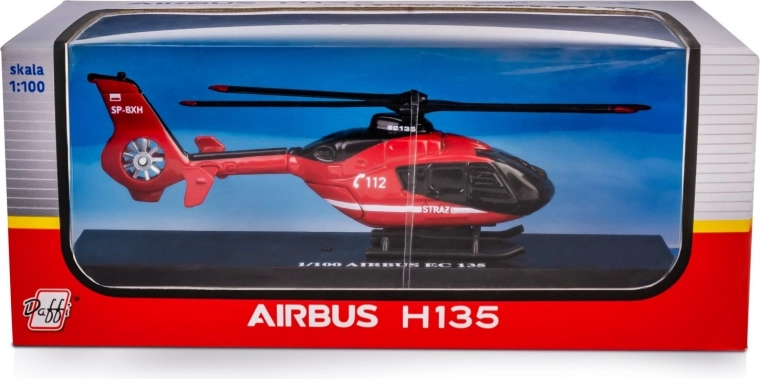 Rescue firefighters' helicopter airbus ec135 1:100 die-cast model