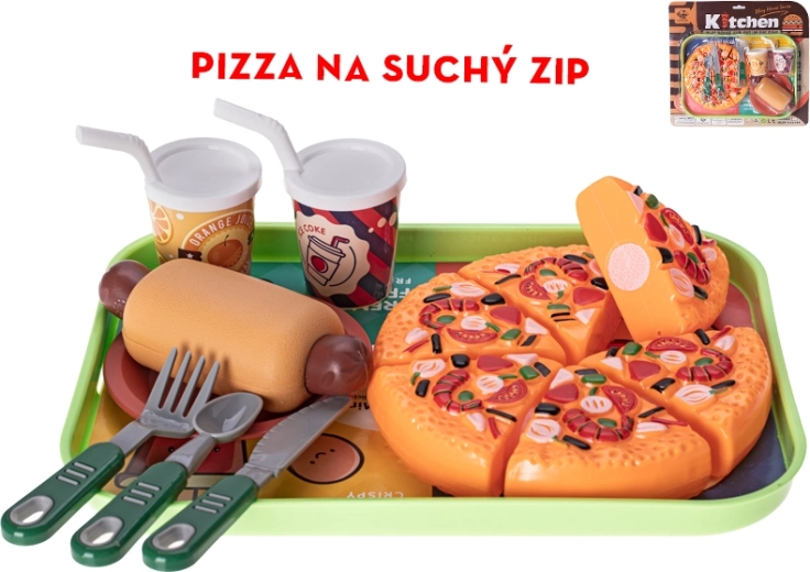 Laste kiirtoidukomplekt takjakinnitusega pitsa ja hotdogiga