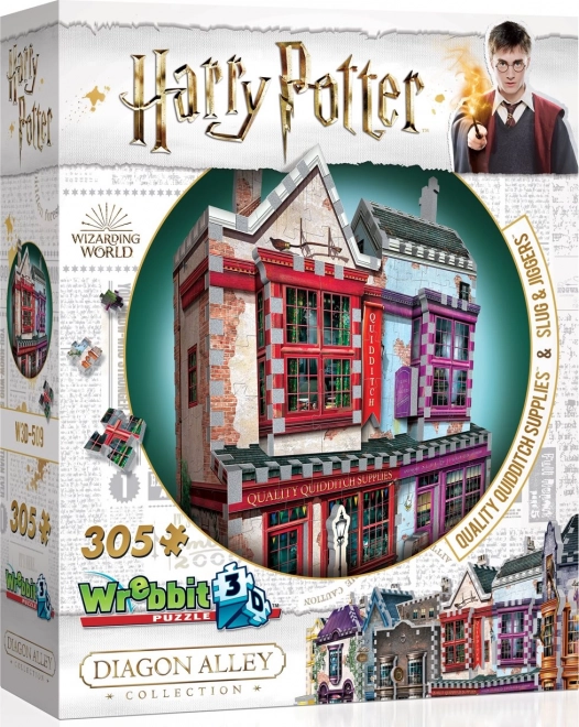 3D pusle Harry Potter: Esmaklassilised kviditši tarbed ja Slug & Jiggersi apteek – 305 tükki