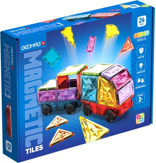 Geomag magnetklotsid Autod – magnetehituskomplekt ratastega