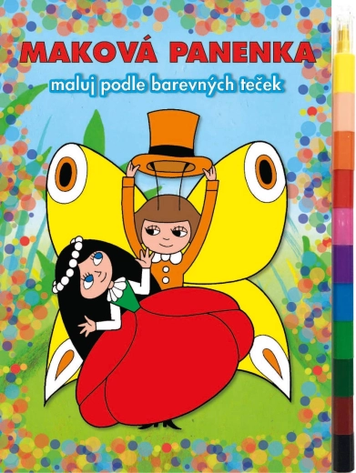Akim Color by colored dots – Poppy Doll coloring book with crayons