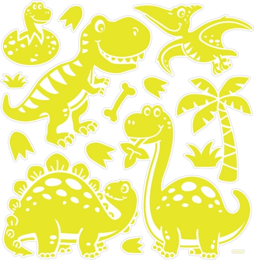 Glow-in-the-dark 3D wall stickers – dinosaurs