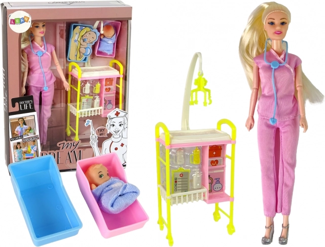Doctor Doll with Long Hair and Accessories