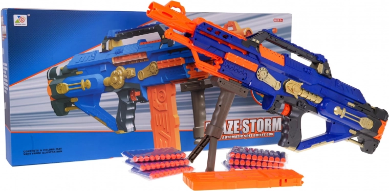 Mega carbine BLAZE STORM for foam darts – blue, automatic blaster
