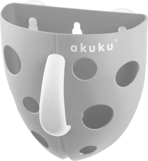AKUKU plastic bath toy basket, grey