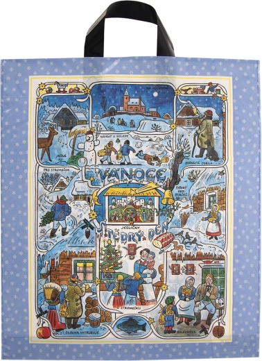 Plastic bag with J. Lada motif, 40 × 46 cm