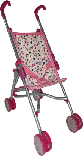 Roosa lastekäru (golfikäru) ükssarvikuga