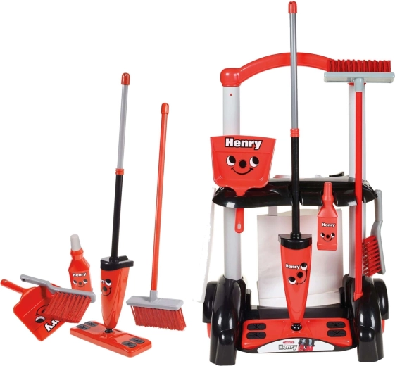 Casdon Henry Little Helper Kids' Cleaning Trolley with Mop and Broom
