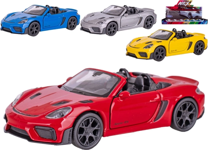 Metal car model Welly Porsche 718 Spyder RS with pull-back 12 cm