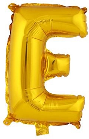 Foil balloon letter E 30 cm gold