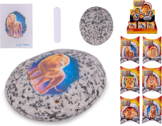 Pebble with Sticker – Safari Lion, Creative Set for Kids