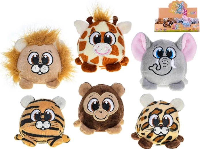 Plush Safari Animal 10 cm – round, super soft for babies