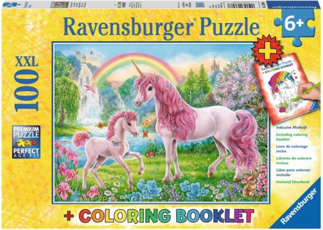 Pusle Maagilised ükssarvikud XXL 100 tükki + värvimisraamat RAVENSBURGER