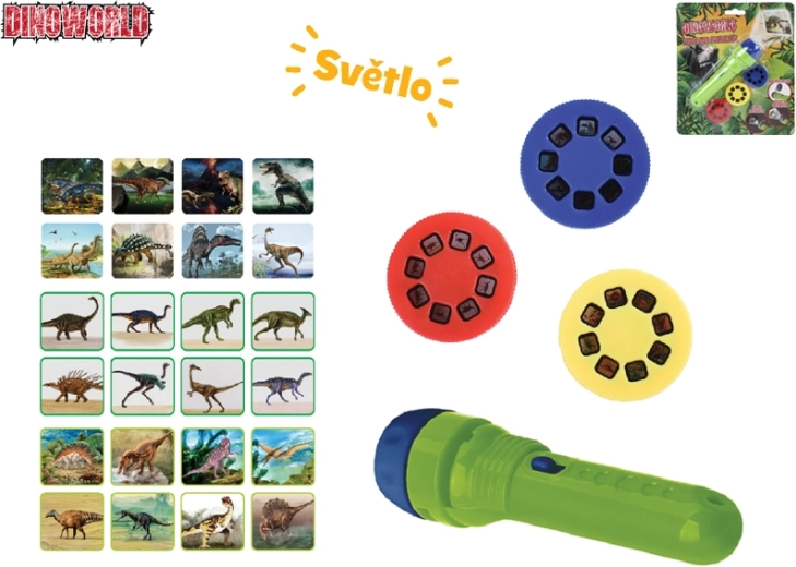 Dinoworld projector flashlight with dinosaurs, 24 images
