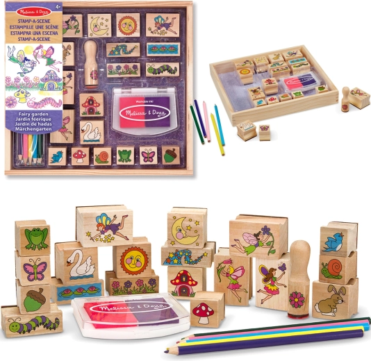 Melissa & Doug loovkomplekt puidust templid Haldjaaed (20 motiivi, tint ja värvipliiatsid)