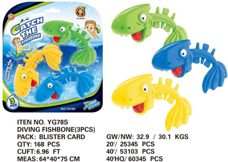 Diving Toy – Fishbone Set, 3 pcs