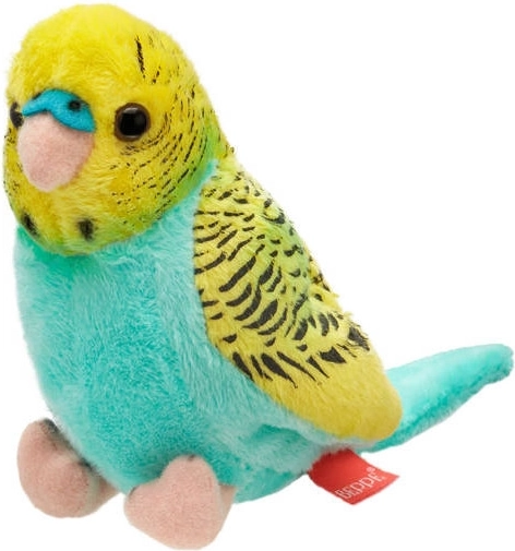 Plush Budgie Turquoise–Yellow 13 cm