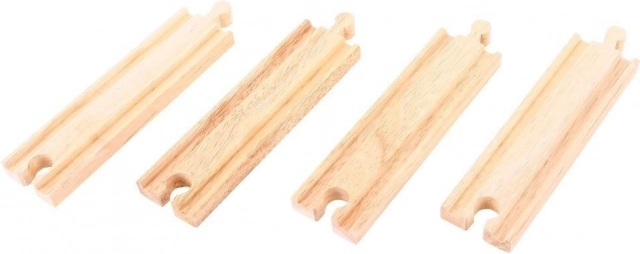 Bigjigs Rail keskmised puidust sirged rööpad 16 cm
