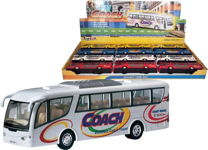 Metal bus model with flywheel, 4 variants