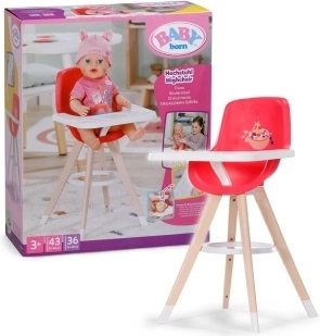 Baby Born söögitool nukkudele punane - 1 tk